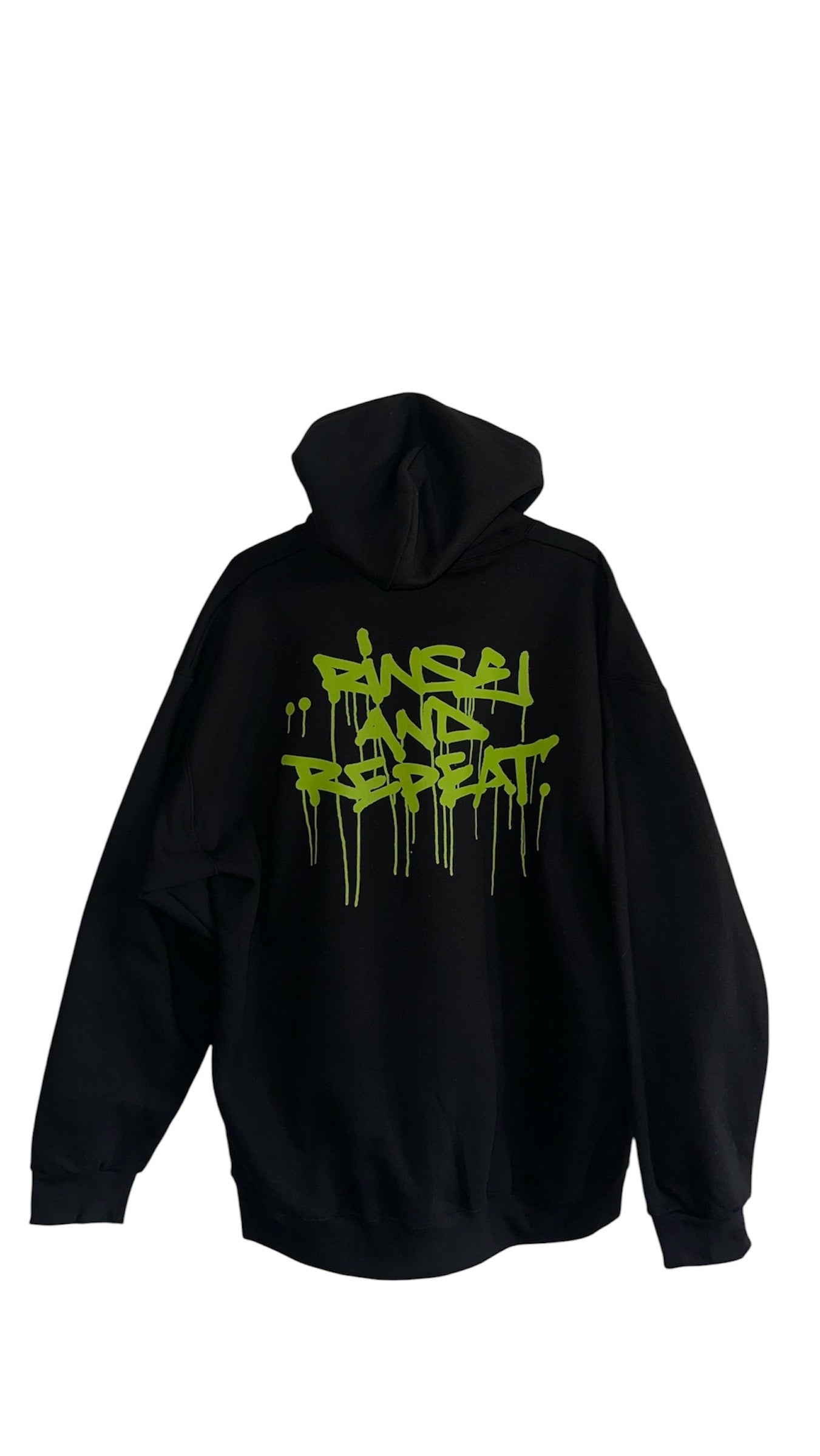Hoodie R&R-003 lime green drips