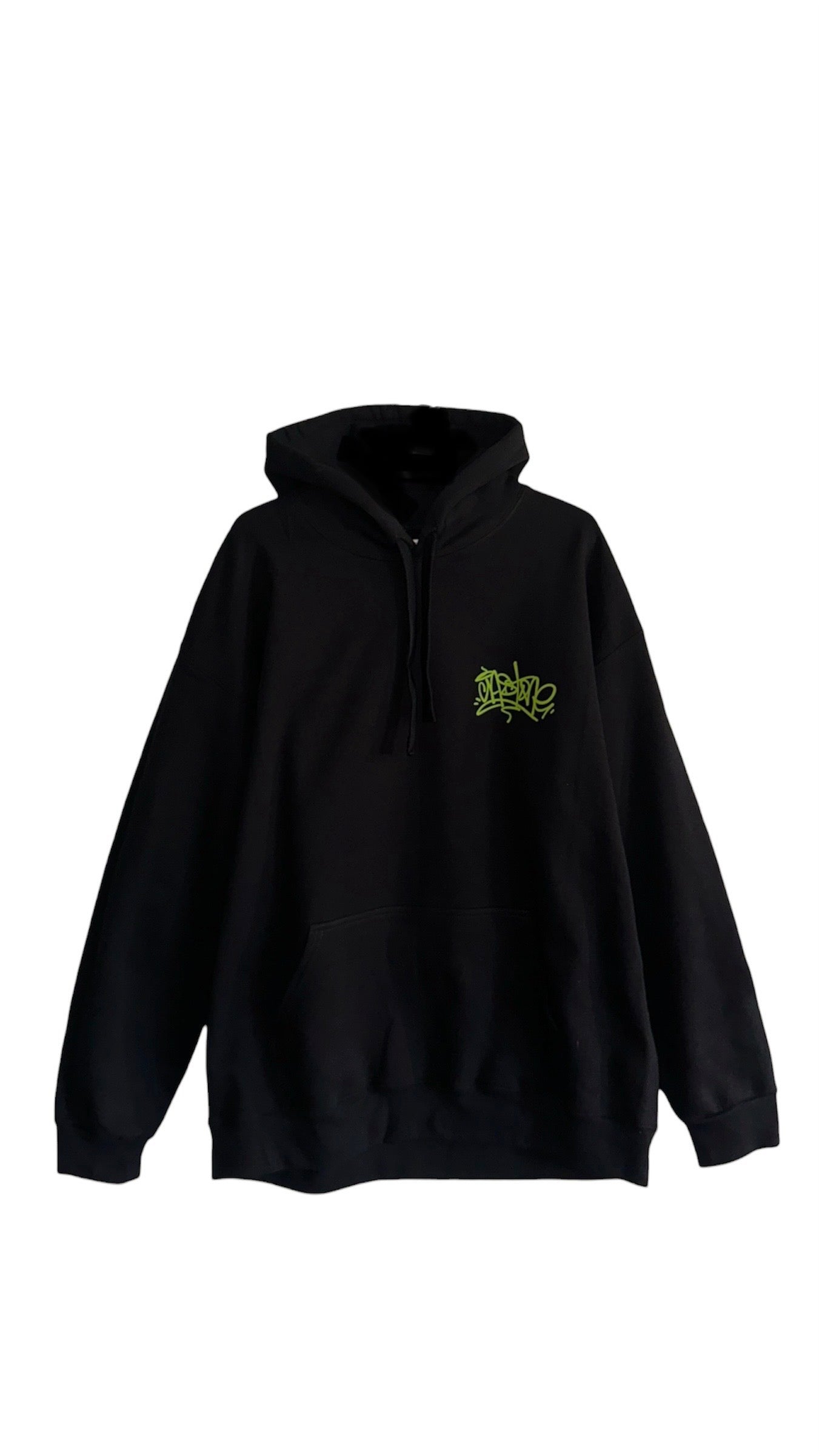 Hoodie R&R-003 lime green drips
